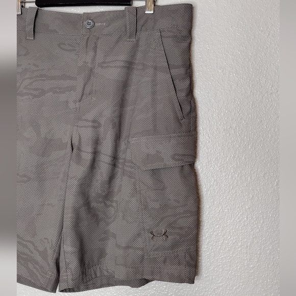 Under Armour Gray Camo Loose Fit Classic Athletic Golf Cargo Shorts Sz 34 - Picture 3 of 15